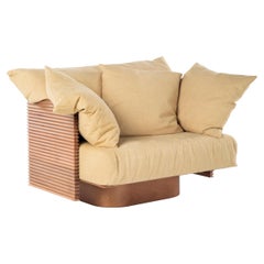 Francisco Solid Brazilian Wood Lounge Armchair with Linen Cushions by +55design