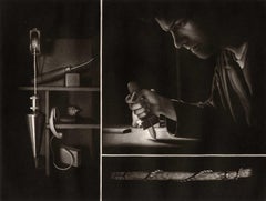 Settling II Homage to the Mezzotint (Self Portrait of Artist with his Tools)