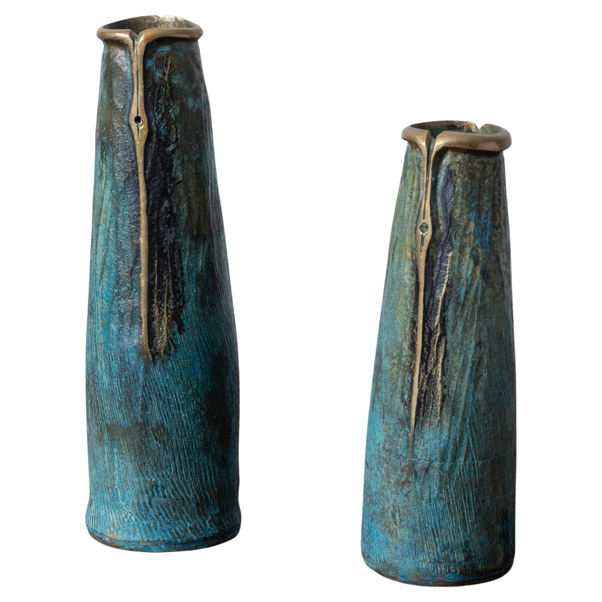 Vases à bourgeons sculpturaux en laiton de Francisco Studio en vente