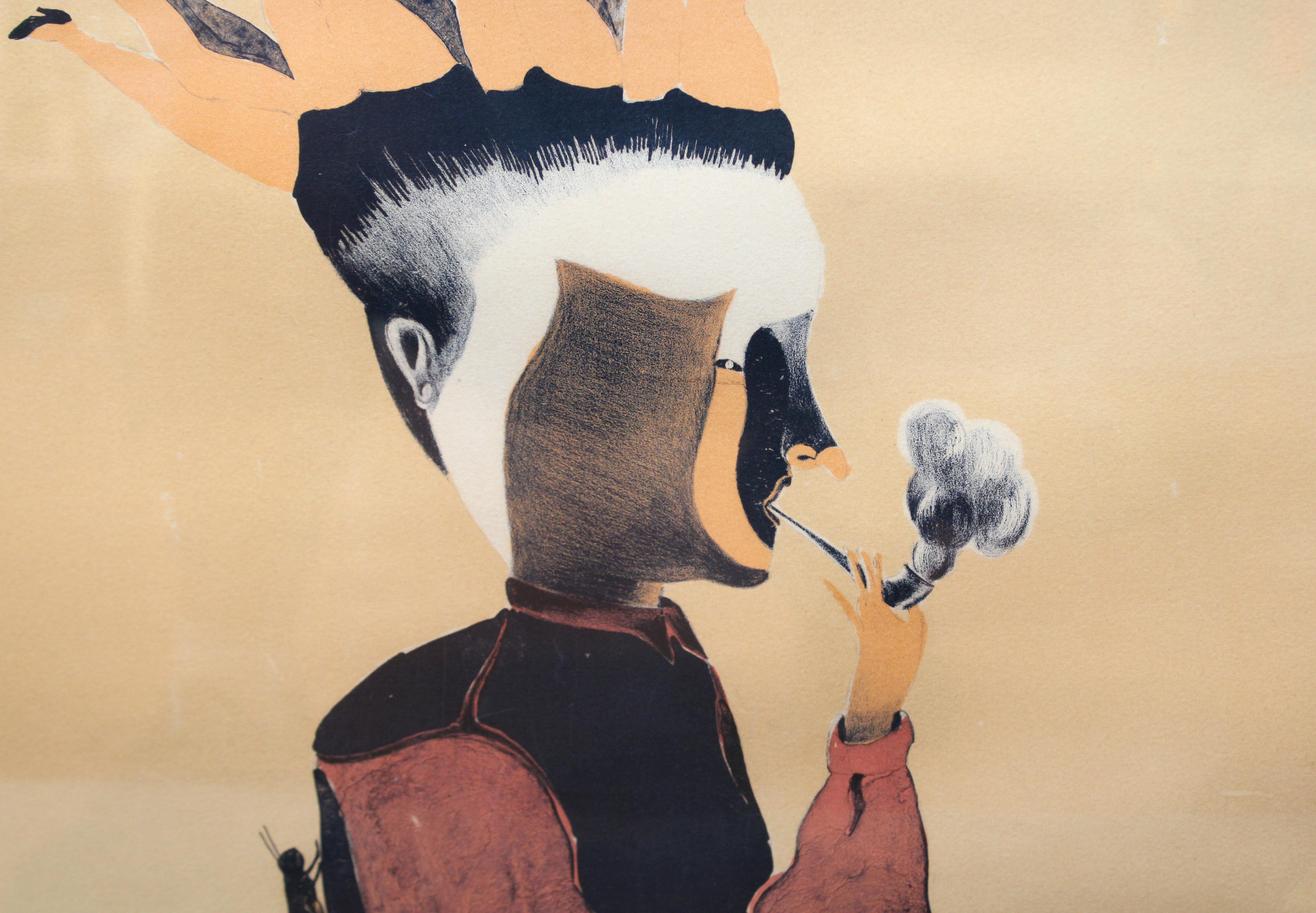 Piensas de las mujeres - 1976 - Beige Figurative Print by Francisco Toledo 