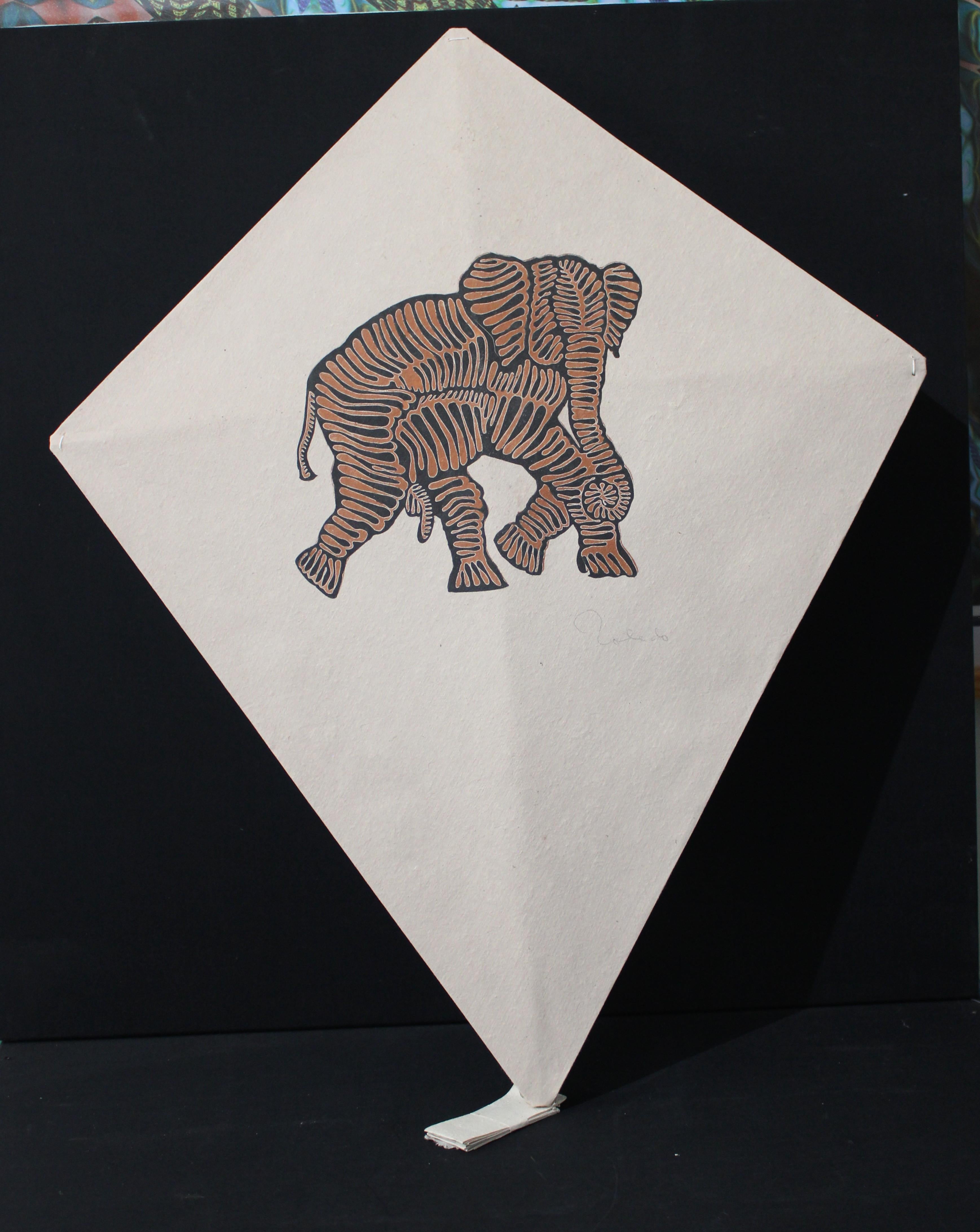 Francisco Toledo's Kite is a captivating work blending ink and gouache on handmade paper. This unique piece, measuring evokes Toledo's deep connection to his native Oaxaca, where his art often draws on indigenous culture and the natural world. The