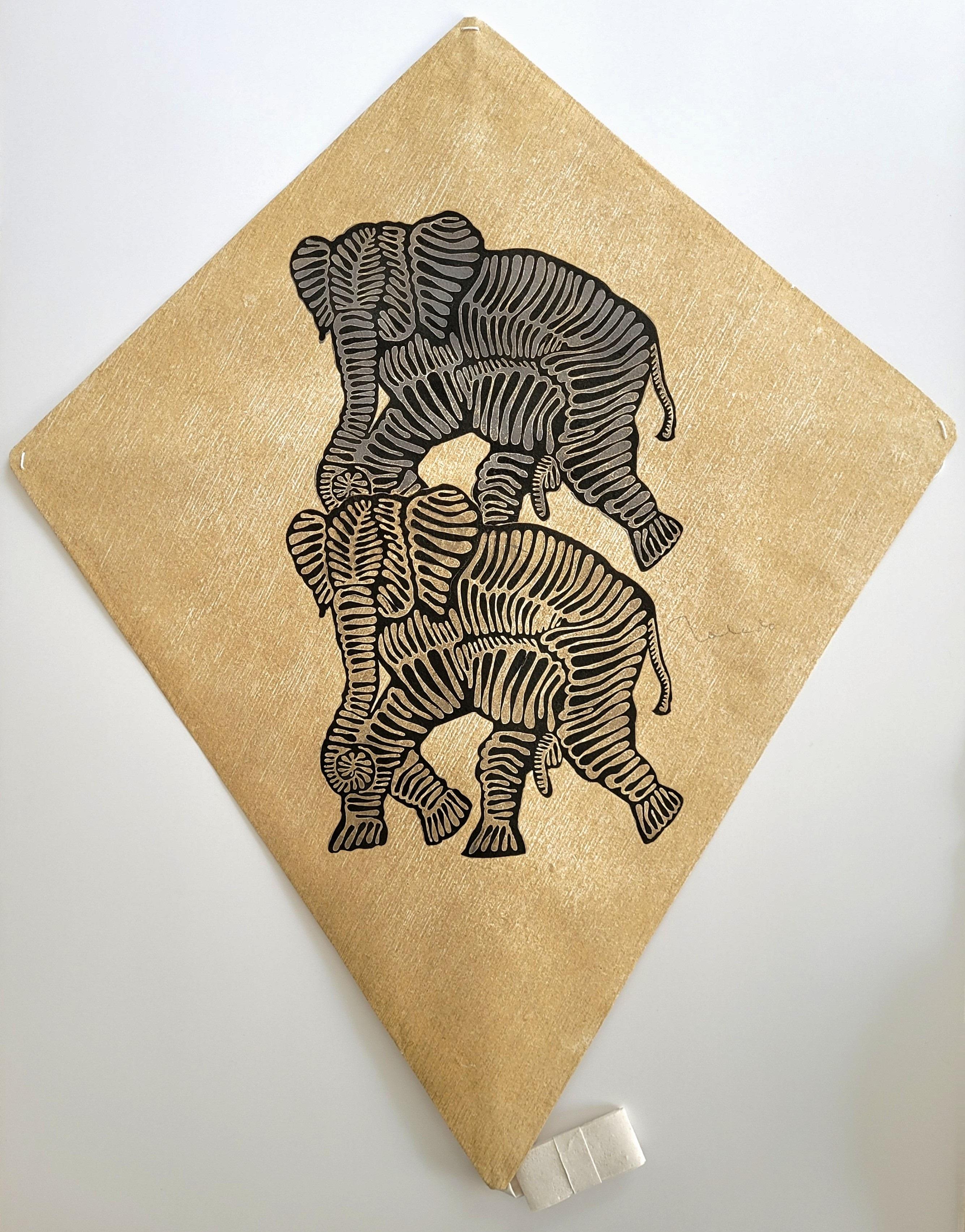 Francisco Toledo Animal Art - Papalote con 2 Elefantes