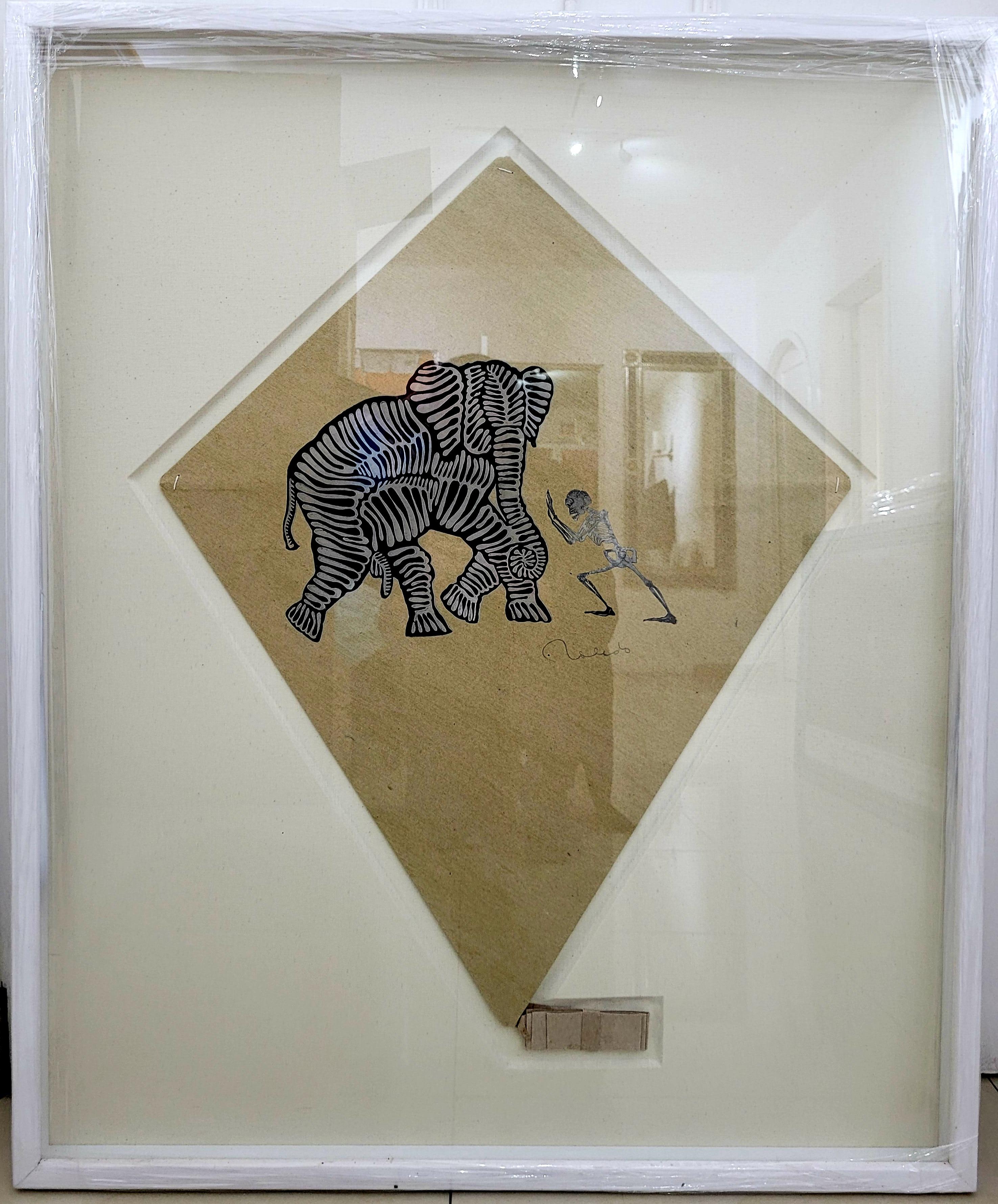 Papalote con Elefante y Calavera - Art by Francisco Toledo