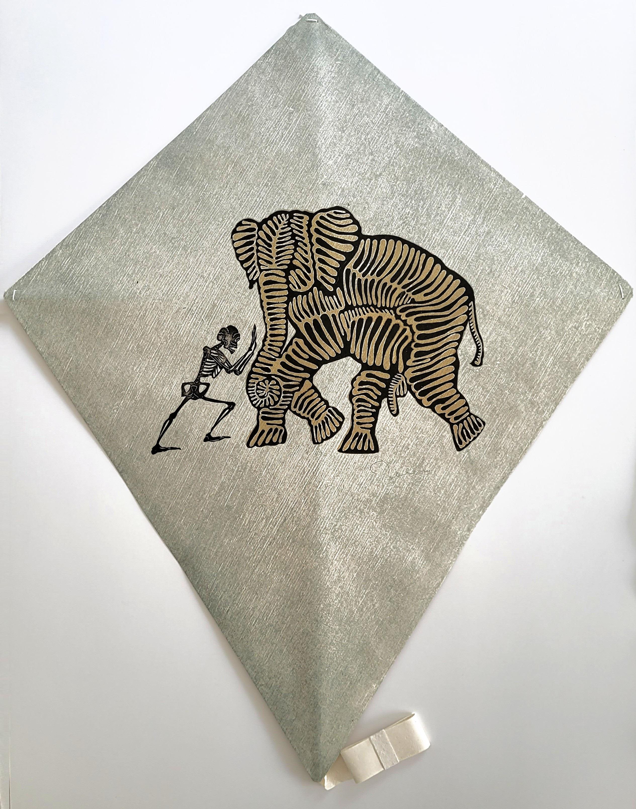 Papalote con Elefante y Calavera - Mixed Media Art by Francisco Toledo