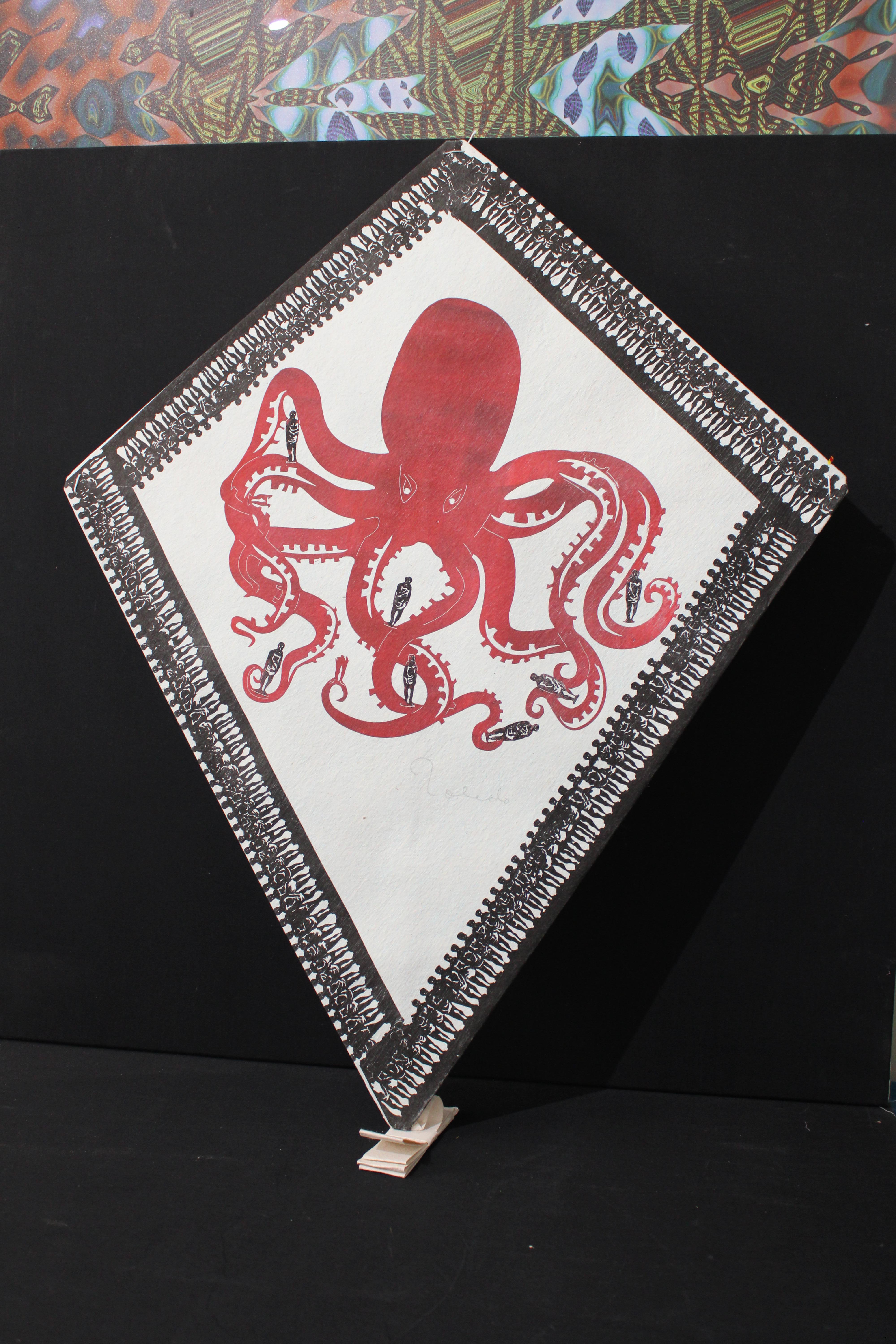 Toledo Kite Octopus FRAMED For Sale 3