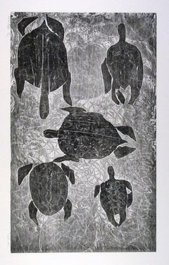 Vintage Francisco Toledo, ¨Tortugas¨, 1991, Lithograph, 30.7x40.4 in