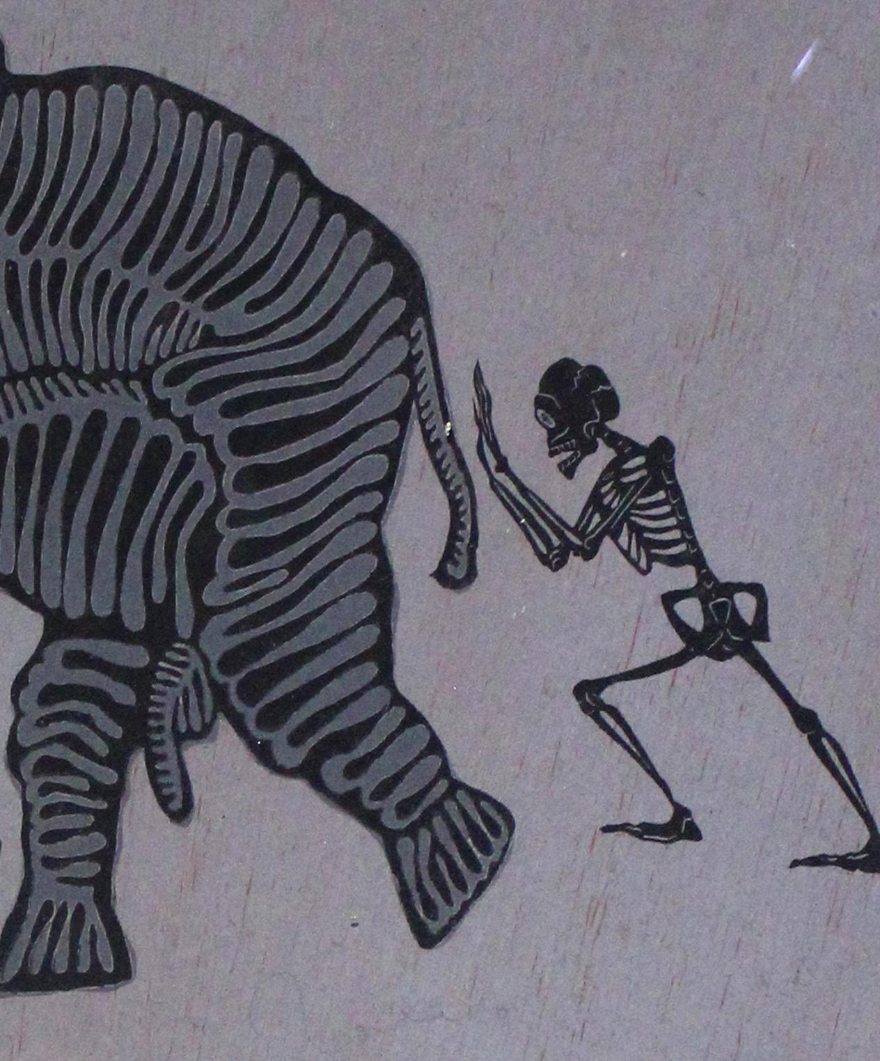 Papalote con Elefante y Esqueleto - Contemporary Print by Francisco Toledo