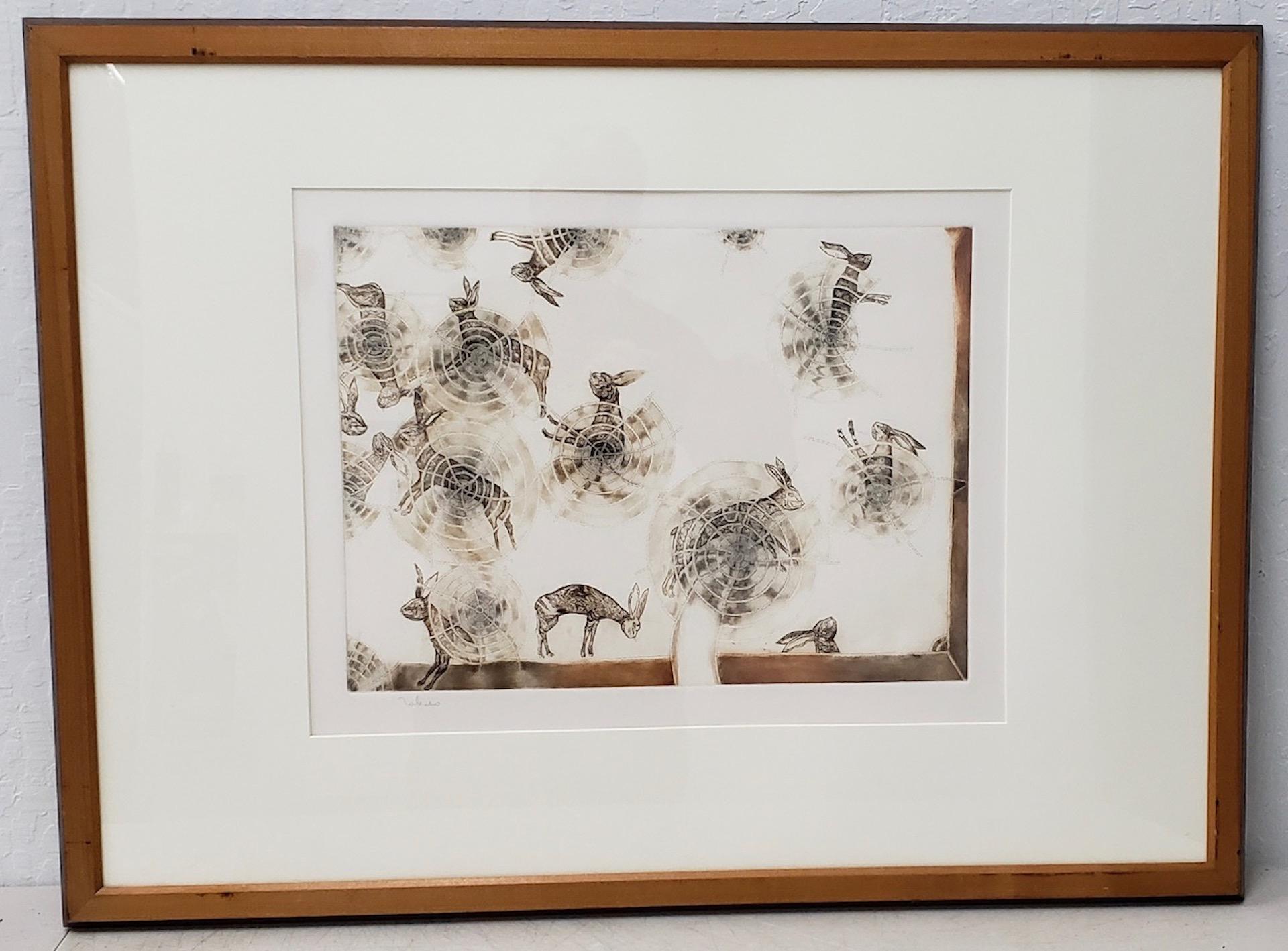 Francisco Toledo Abstract Print - Rabbits and Pinwheels