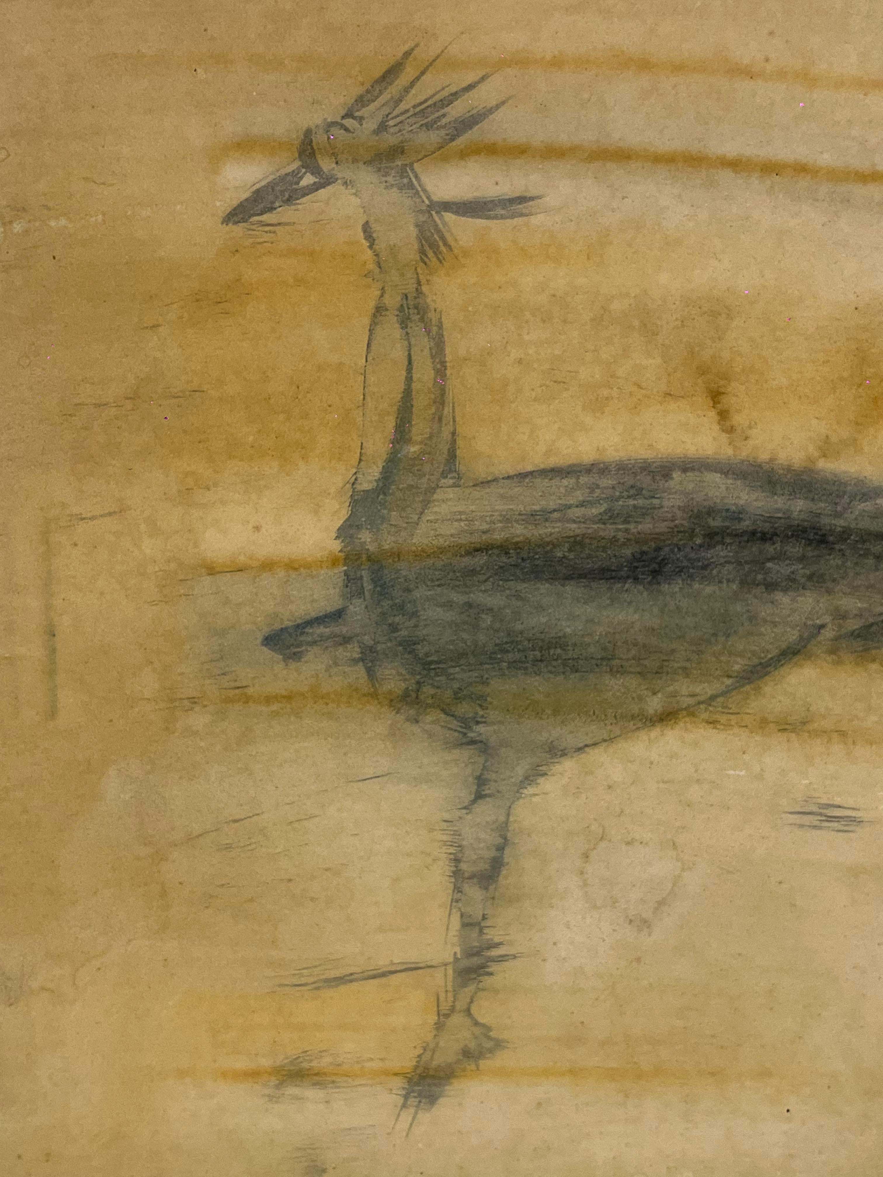 Moderno Francisco Toledo Acquerello su carta Pittura di uccelli in vendita