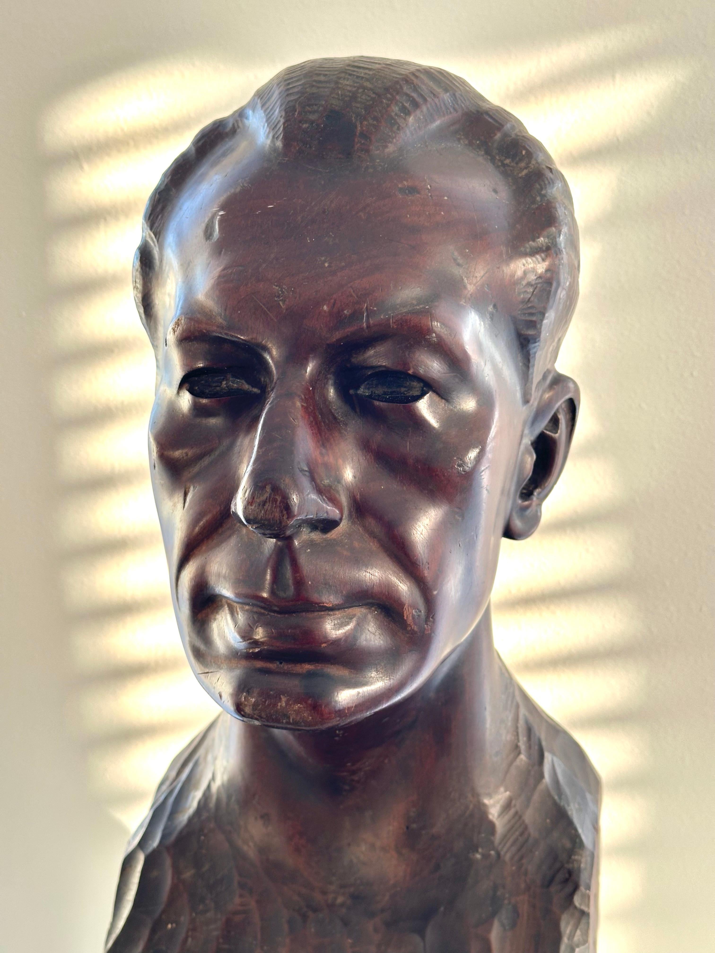 Portrait d'un homme - Réalisme Sculpture par Francisco Vazquez Diaz