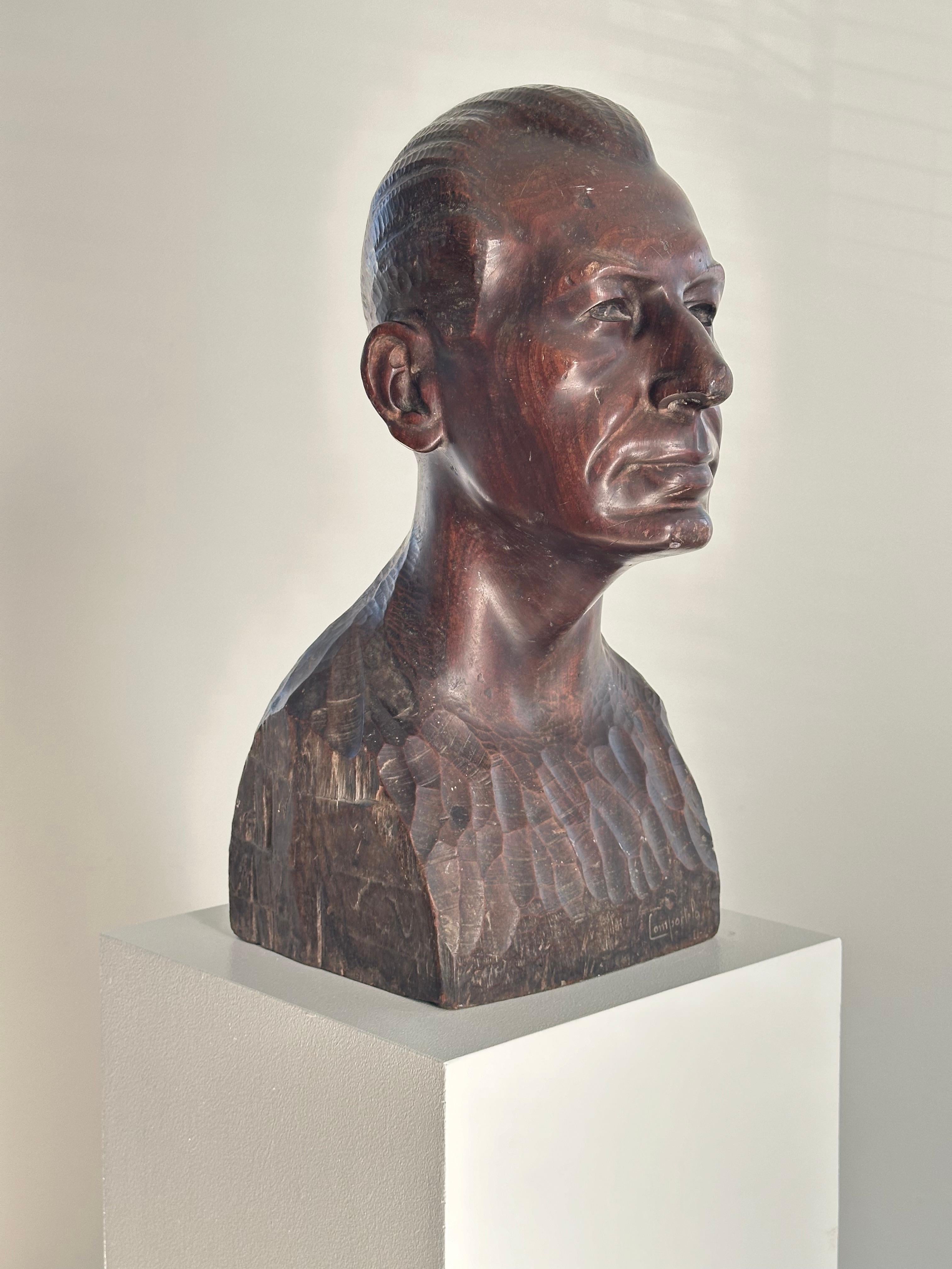 Francisco Vazquez Diaz Figurative Sculpture - Portrait of a Man