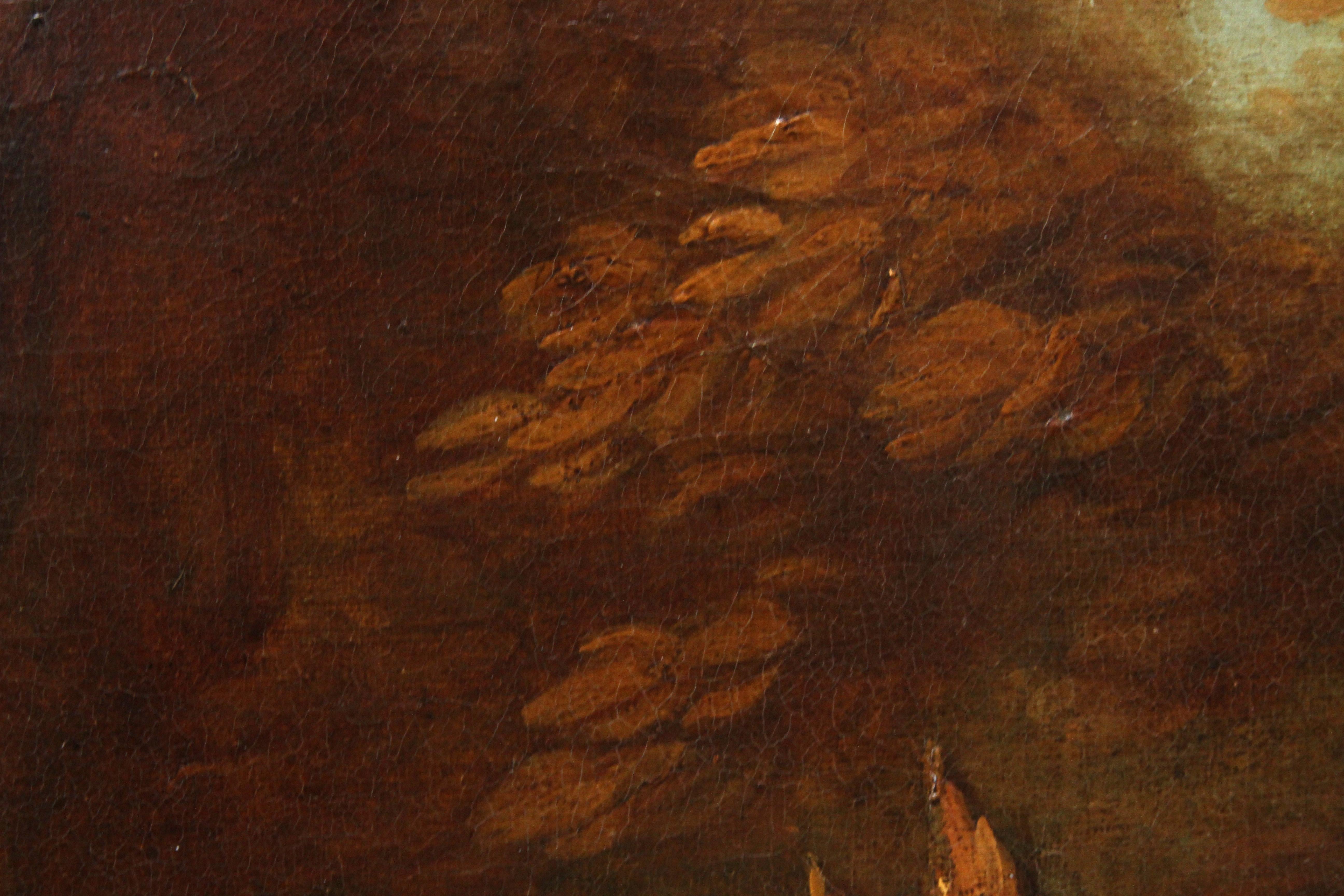 Leda e il cigno - Dipinto a olio mitologico Old Master Continental School del XVIII secolo 4