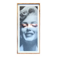 "Sonrisa de Marilyn Monroe" Pintura Retrato Pixelada Inspirada en el Arte Pop Contemporáneo