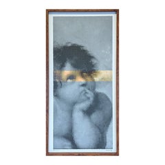 "Raphael Botticelli. 'Cherubs Virgin Mary'" Contemporary Pixel Figure Painting