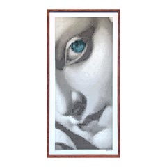 "Tamara de Lempicka 'Junge Dame mit Handschuhen'" Contemporary Pixelated Painting