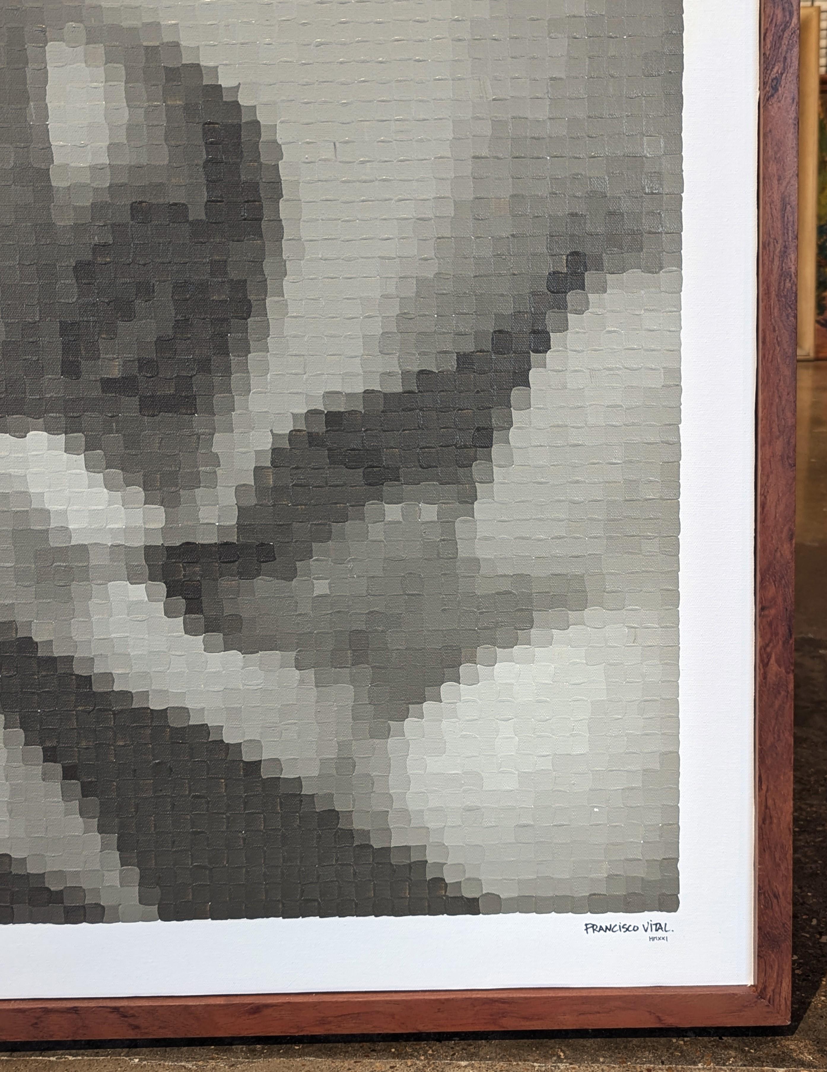 Abstracción pixelada inspirada en el arte pop contemporáneo del cuadro 