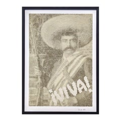 "Viva Zapata" Contemporary Black & Tan Mexican Revolutionary Pixelated Portrait