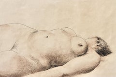 Francisco Zuñiga, Desnuda Signed Lower Right Conte Crayon on Paper
