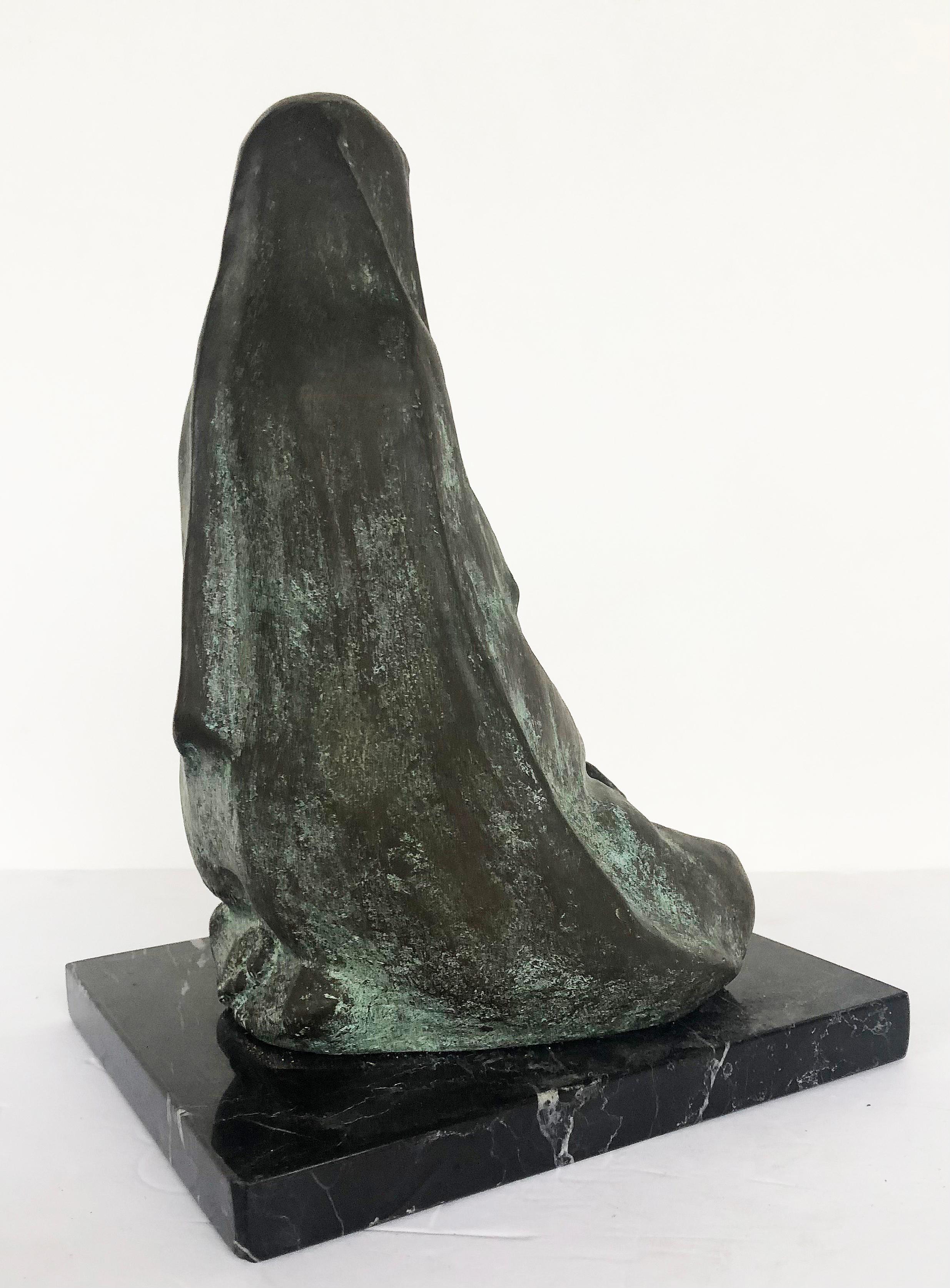 Francisco Zúñiga Bronze Patinated Sculpture on Marble Base For Sale 2