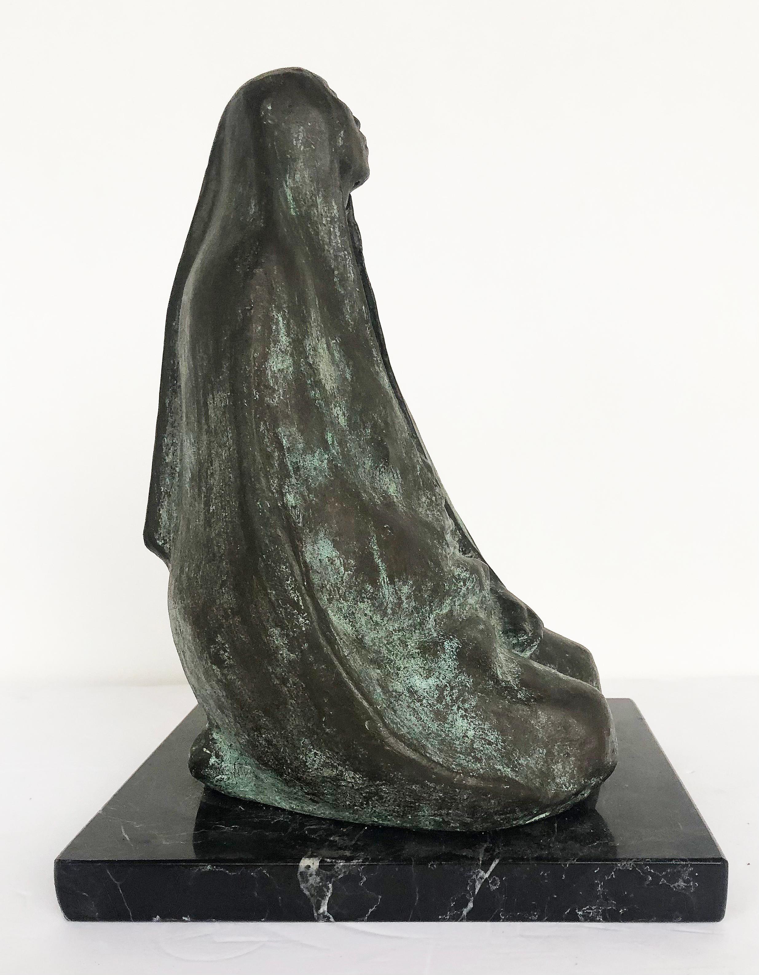 Francisco Zúñiga Bronze Patinated Sculpture on Marble Base For Sale 3
