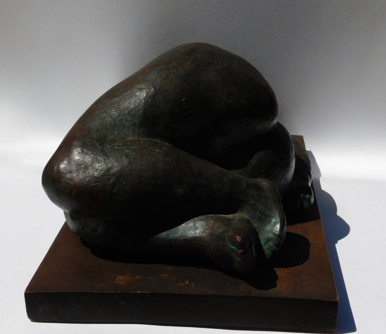 Francisco Zuniga Bronze Sculpture, 1964, "Desnudo Acostada" For Sale at