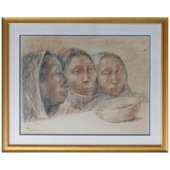 Francisco Zúñiga Kohle- und Pastellzeichnung auf Papier, 1964