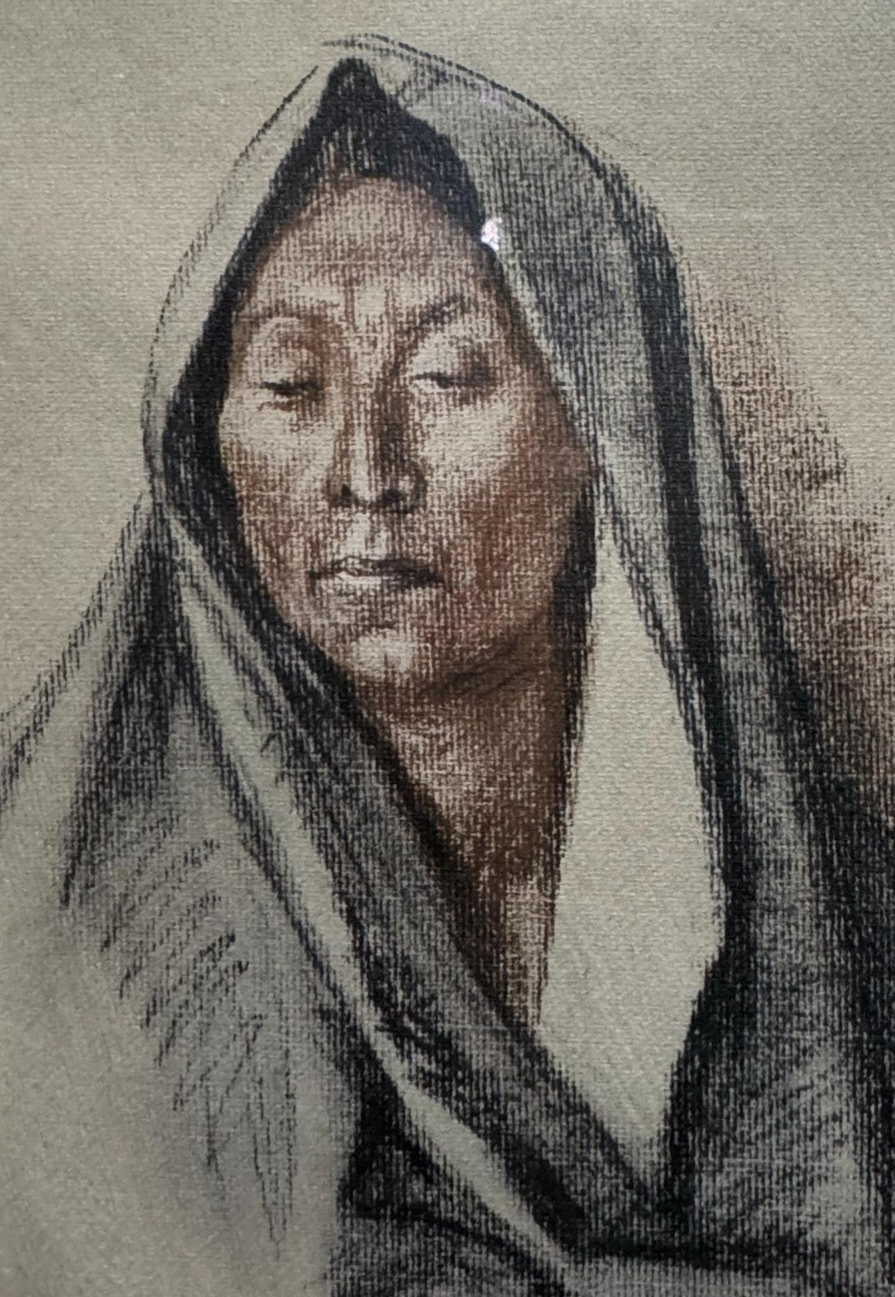 Peinture mixte mexicaine Mujer Sentada originale DRAWING de 1972 en vente 2
