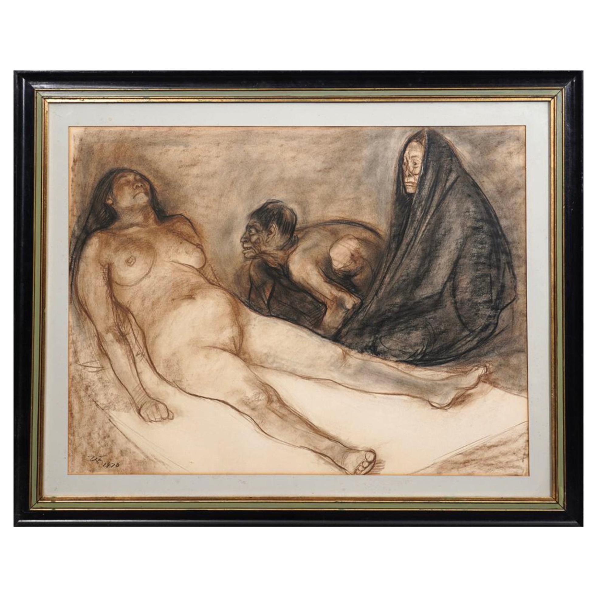 Francisco Zúñiga Nude Painting - Francisco Zuniga Original Painting “Brujeria”