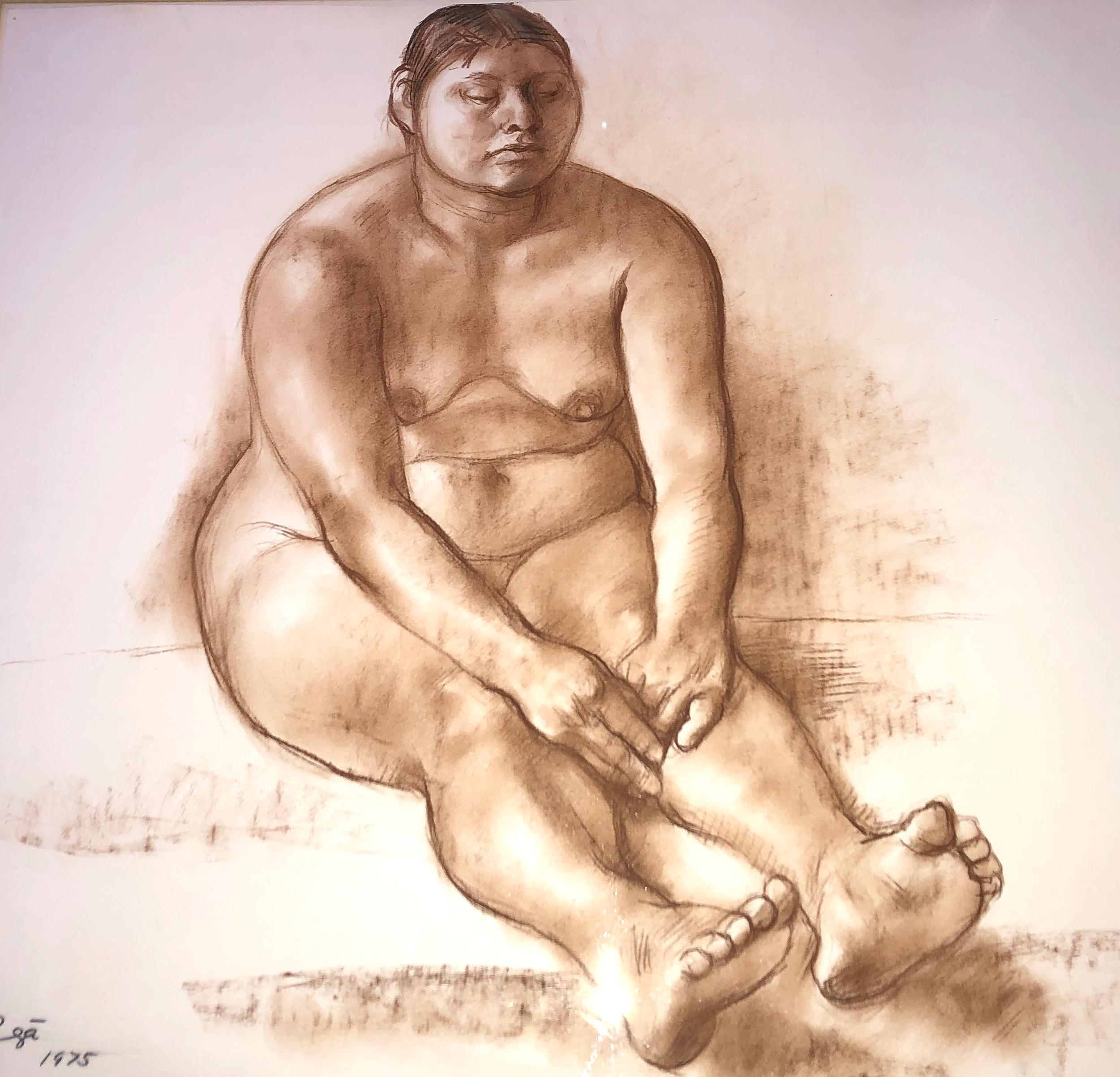 Francisco Zuniga Pintura original al pastel sobre desnudo Catalogada - Painting Moderno de Francisco Zúñiga