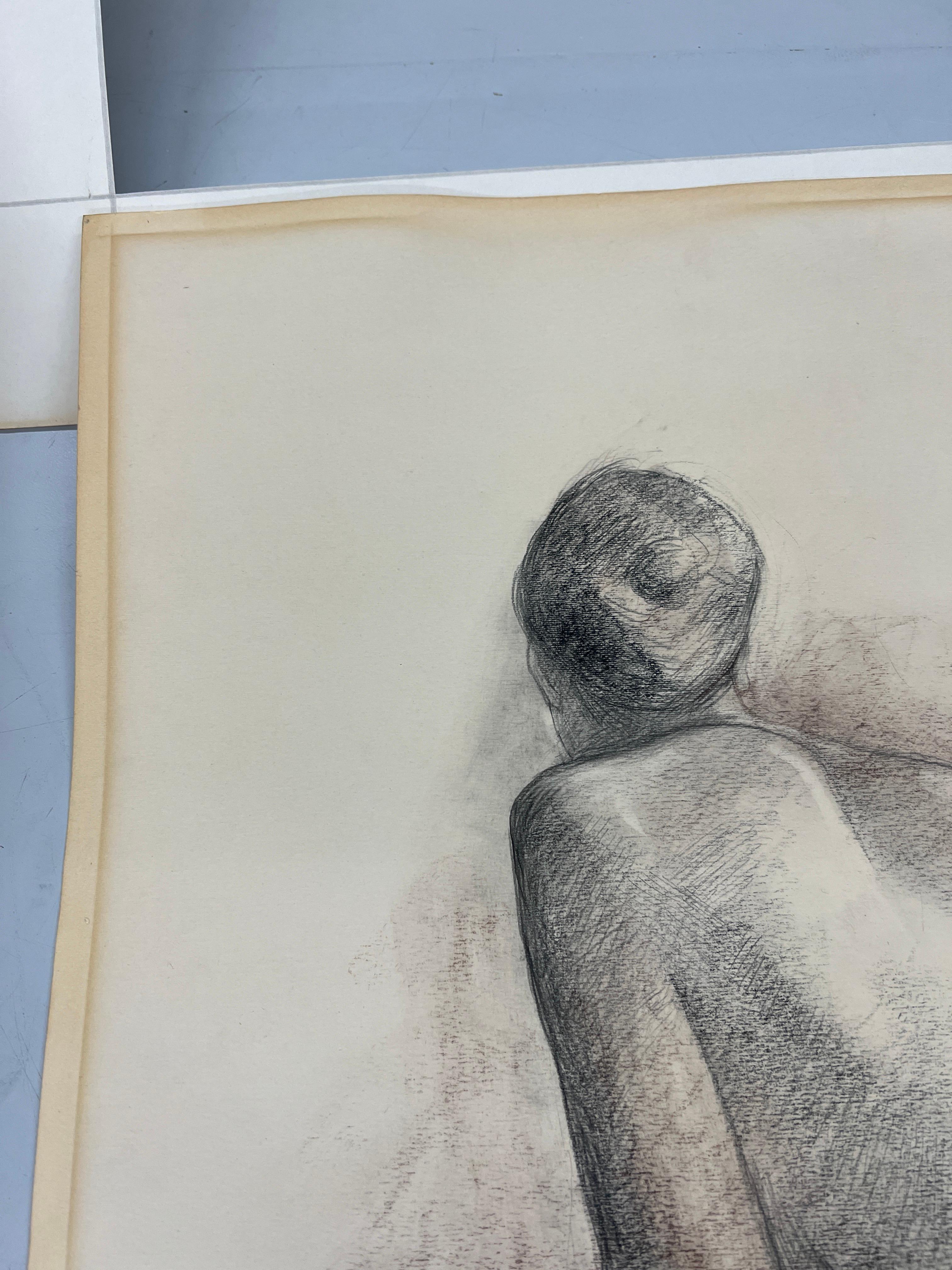 Desnudo de espalda (Nu de espalda) - Beige Figurative Print par Francisco Zúñiga