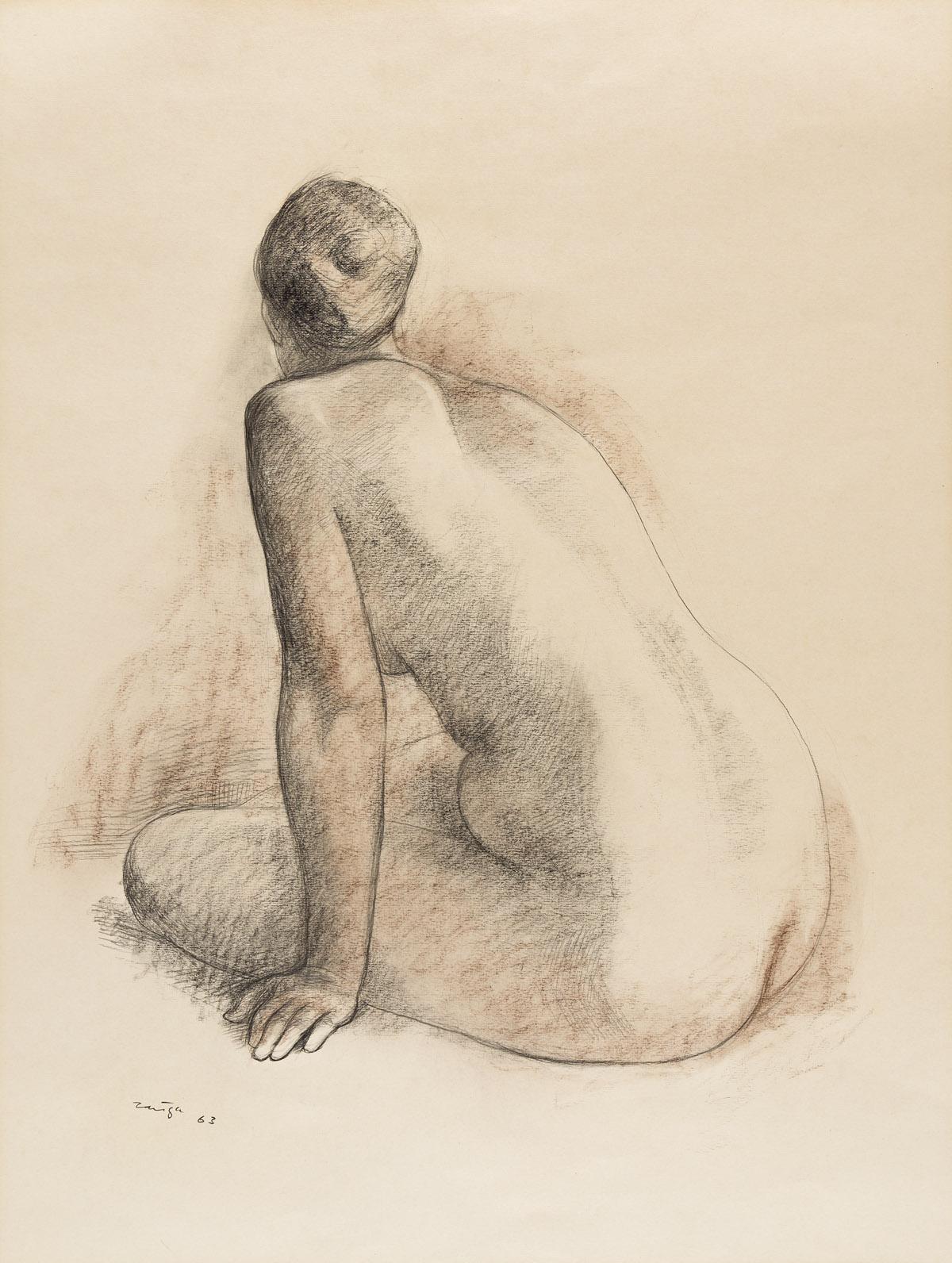 Francisco Zúñiga Figurative Print - Desnudo de espalda