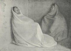 Dos Mujeres Sentadas, Lithographie von Francisco Zuniga