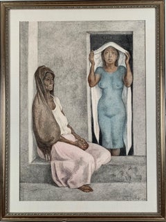 Francisco Zuniga, "El Rebozo Blanco", litografia originale, firmata a mano