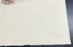 Hombres con Barca II, Modern Nude Lithograph by Francisco Zuniga