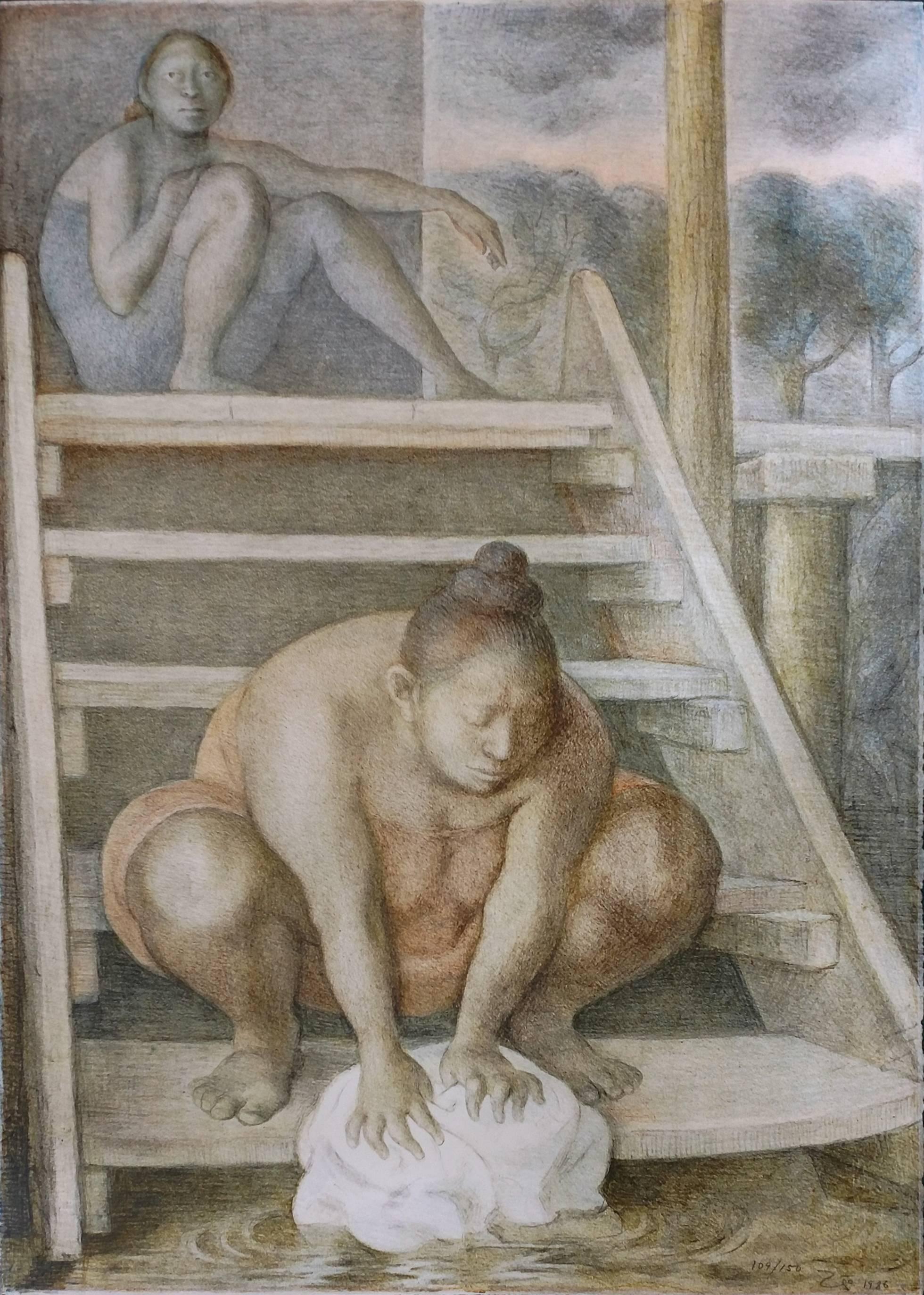 Francisco Zúñiga Figurative Print - LA ESCALERA