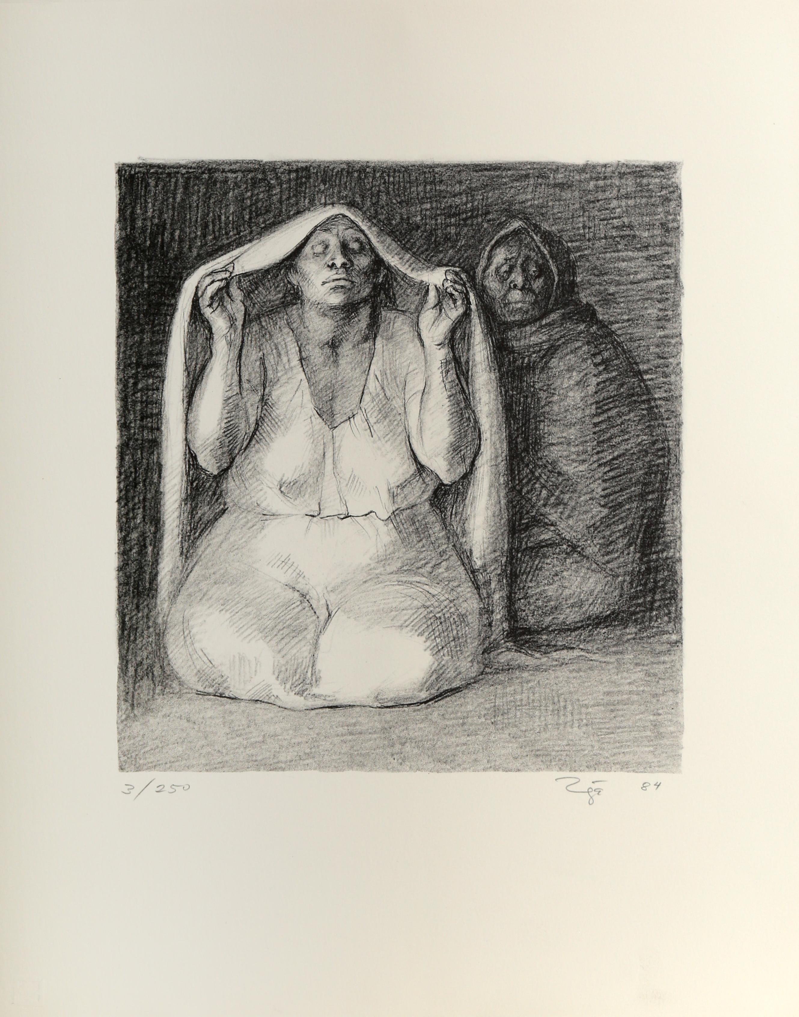 Figurative Print di Francisco Zúñiga - Rituale, litografia di Francisco Zuniga