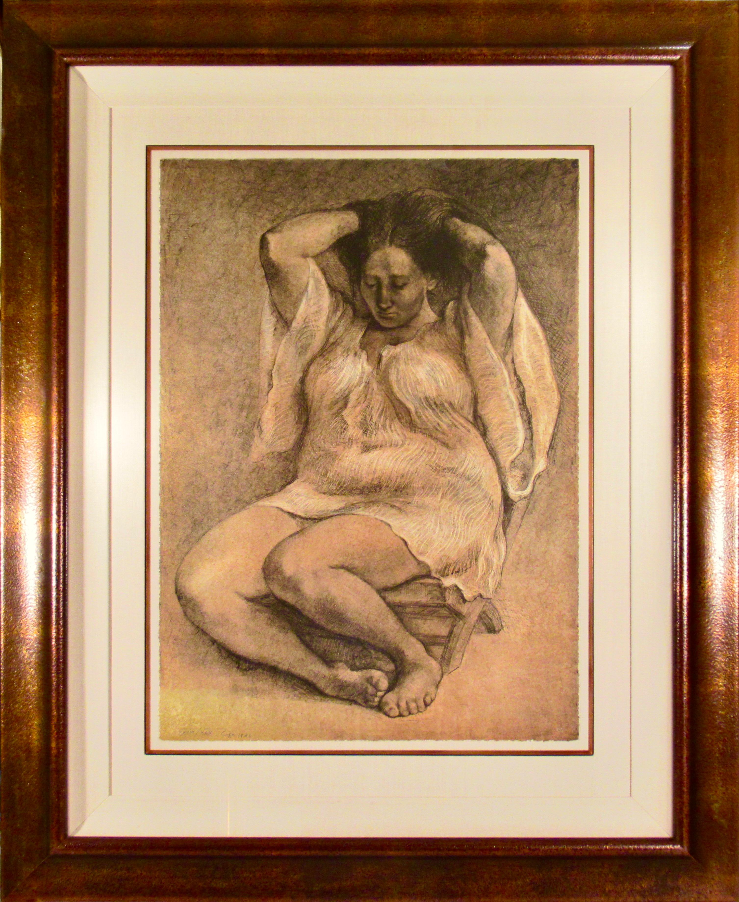 Francisco Zúñiga Figurative Print - "Silvia" Large original color lithograph