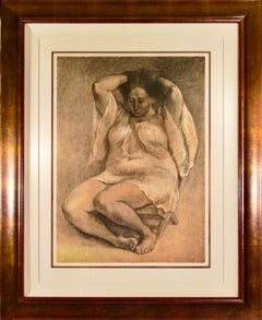 "Silvia" Grande lithographie originale en couleur