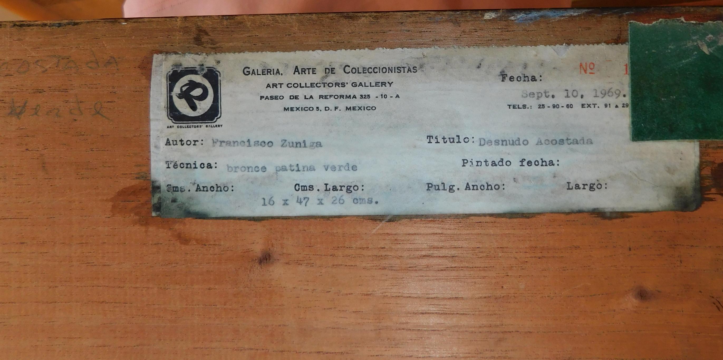 Francisco Zuniga Escultura de bronce, 1964, 