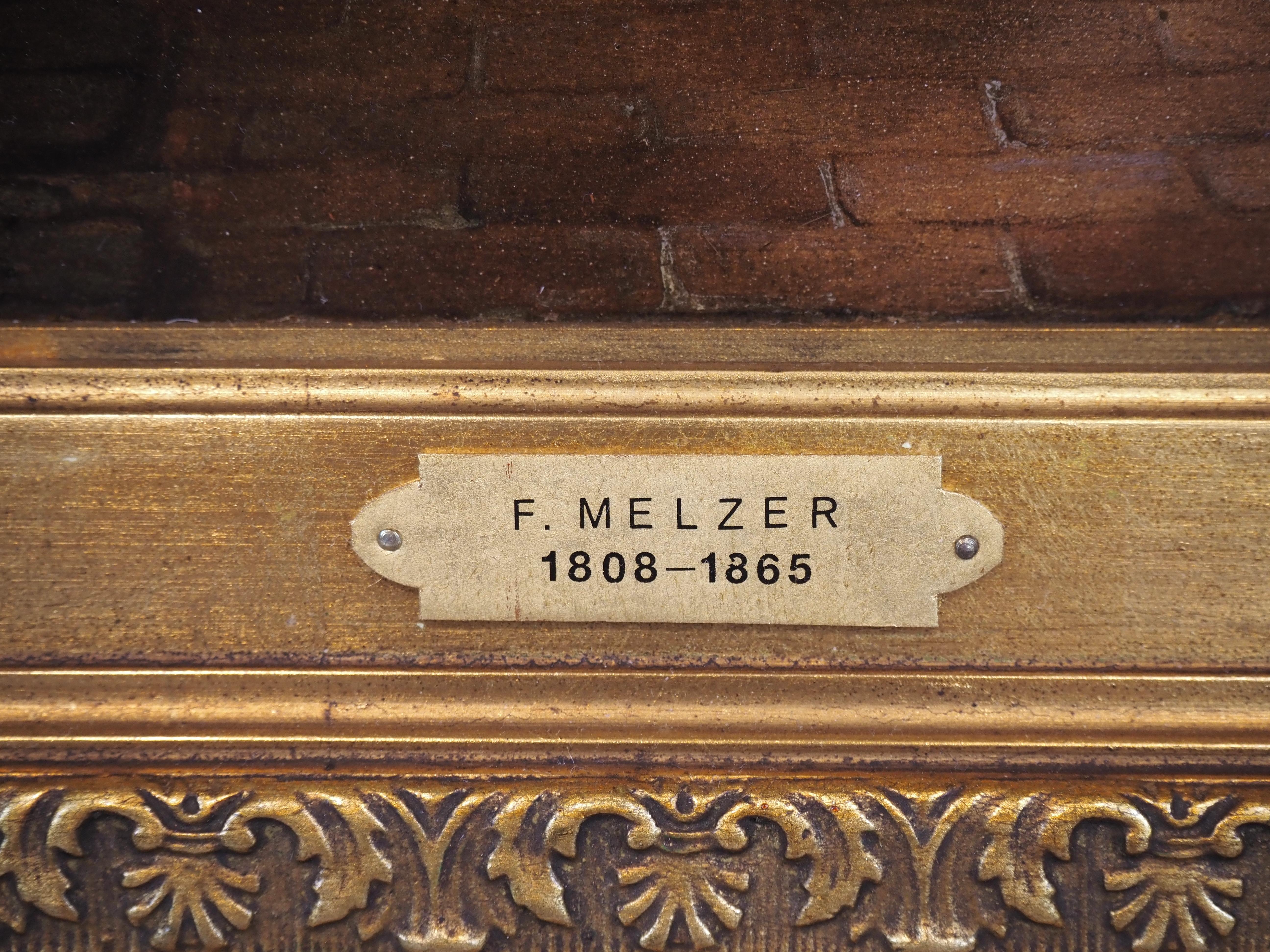 Antique oil painting on panel, interior scene with a cat, Belgium, 19th century For Sale 9