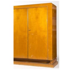 Francisque Chaleyssin Art Deco Kabinett in Sycamore Furnier, um 194