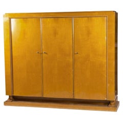 Francisque Chaleyssin Art Deco Kabinett in Sycamore Furnier, um 1940