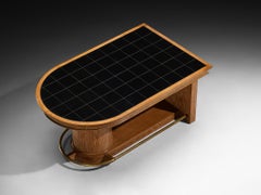 Francisque Chaleyssin Französischer Art Déco Esstisch in Eiche Cerused