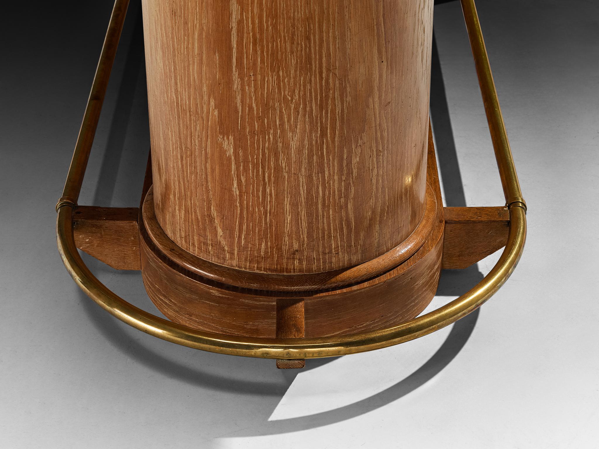 Francisque Chaleyssin Französischer Art Déco Esstisch in Eiche Cerused (Mitte des 20. Jahrhunderts) im Angebot