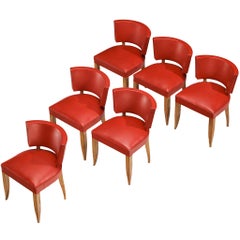 Francisque Chaleyssin - Set di sei sedie da pranzo in rovere cerato in stile Art Deco