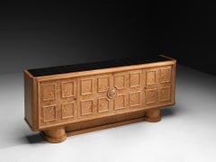 Francisque Chaleyssin Französisches Art Deco Sideboard in Eiche Cerused