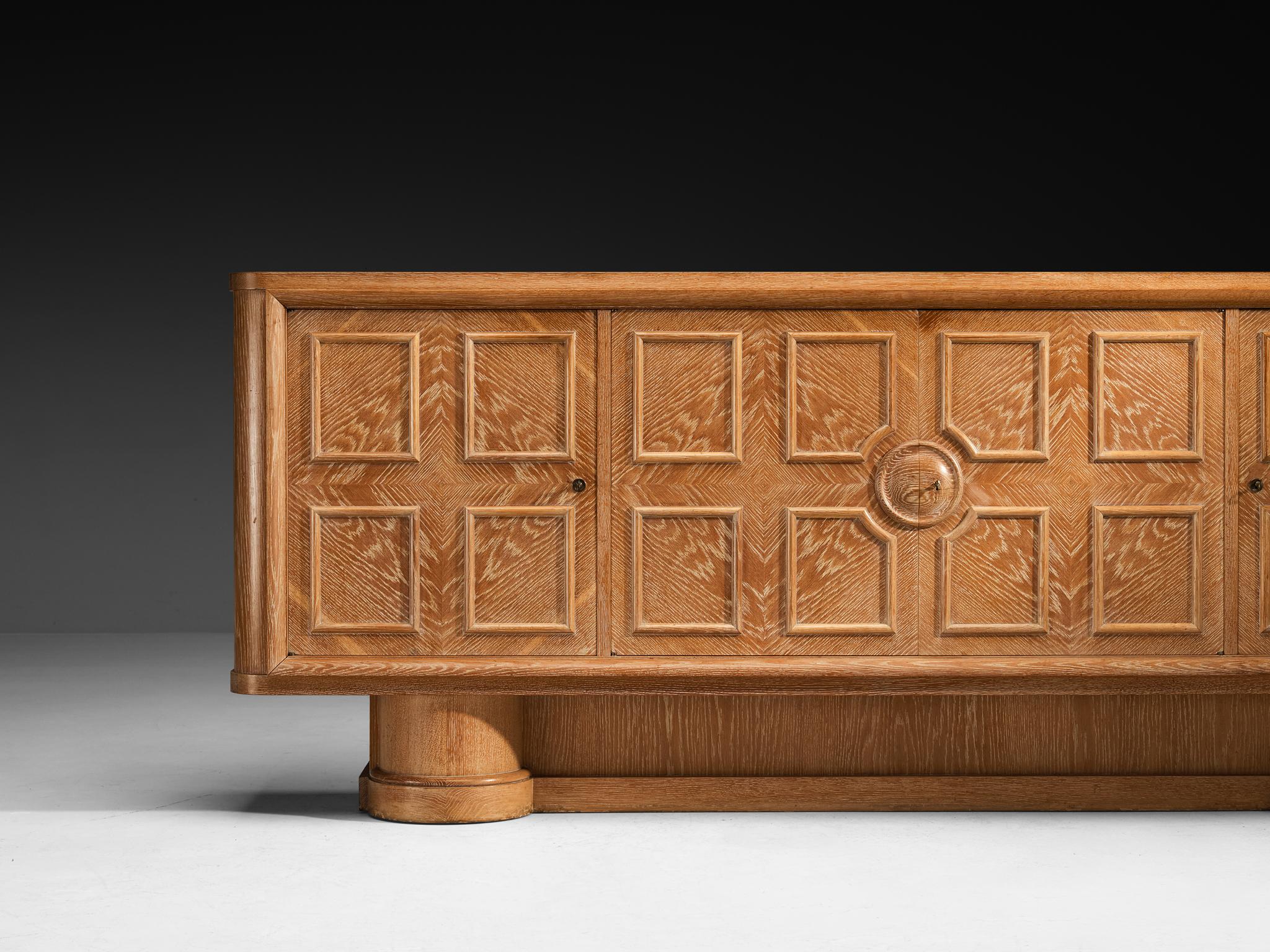 Francese Credenza Francisque Chaleyssin in stile Art Déco francese, in Oak cerato in vendita
