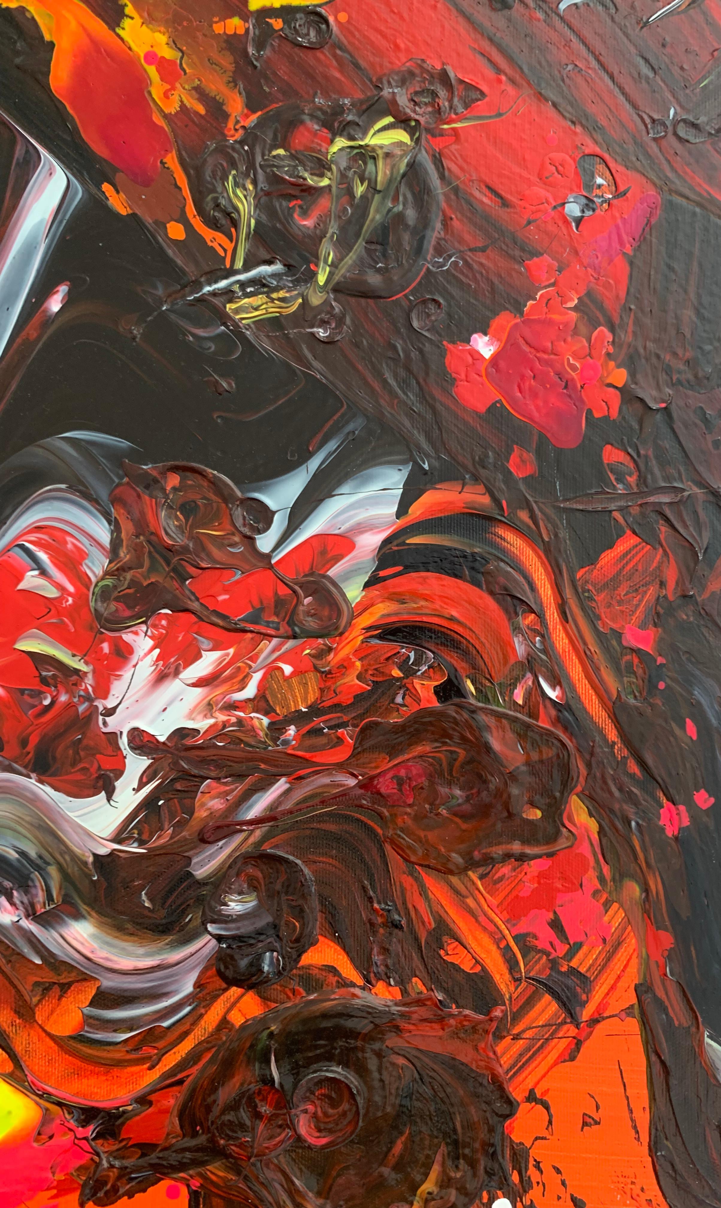 Apeiron 79. Pittura acrilica astratta, Texture, Colorato, Arte polacca - Painting Astratto di Franciszek Ledóchowski