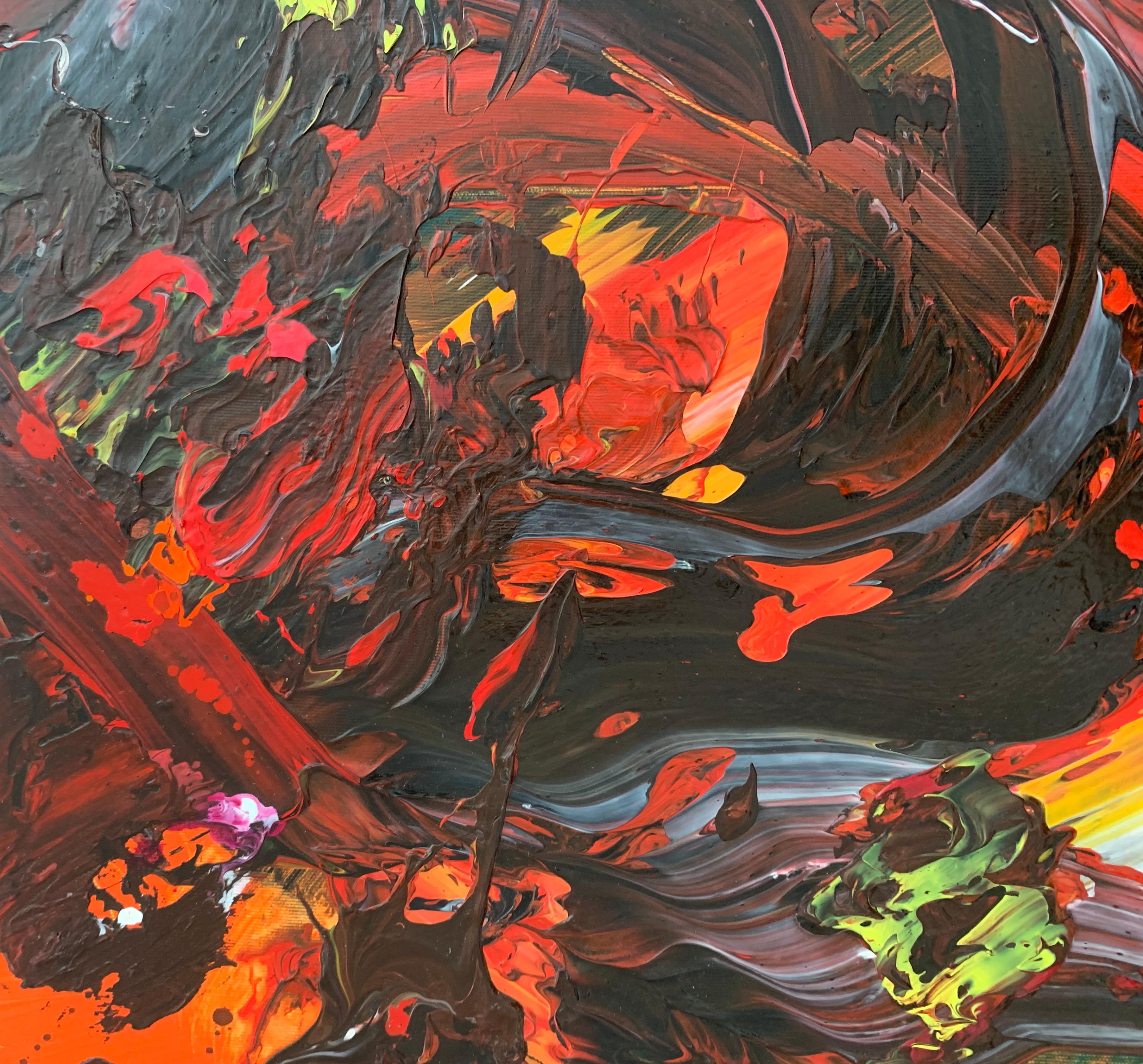 Apeiron 79. Pittura acrilica astratta, Texture, Colorato, Arte polacca - Abstract Painting Marrone di Franciszek Ledóchowski