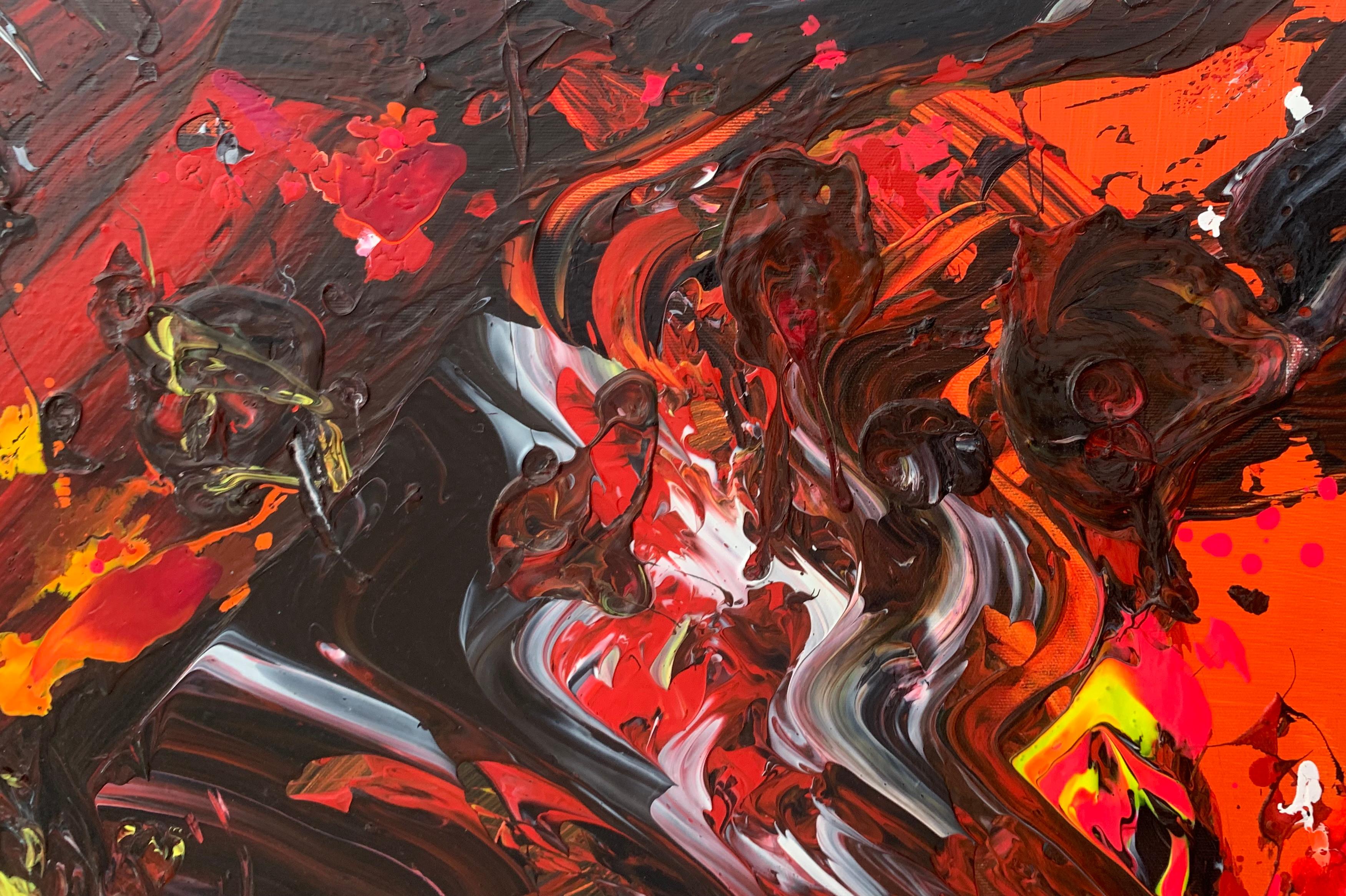 Quadro contemporaneo in acrilico su tela dell'artista polacco Franciszek Ledochowski. L'artista ha usato colori forti. Il dipinto è molto dinamico. La composizione è piuttosto minimalista, ma è contrastata da una grande varietà di colori. L'opera
